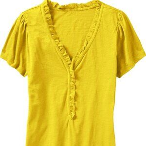 OLD NAVY Ruffle-Trim Jersey Henleys NEW